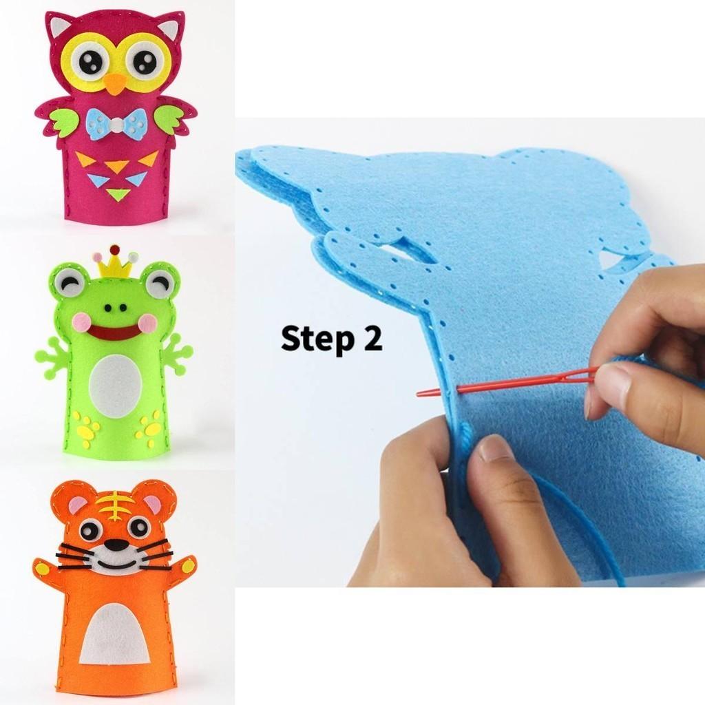 Children's Diy Craft Kit Non-woven Fabric Cartoon Animal Hand Puppets Kindergarten Handicraft Toy Set Characters)