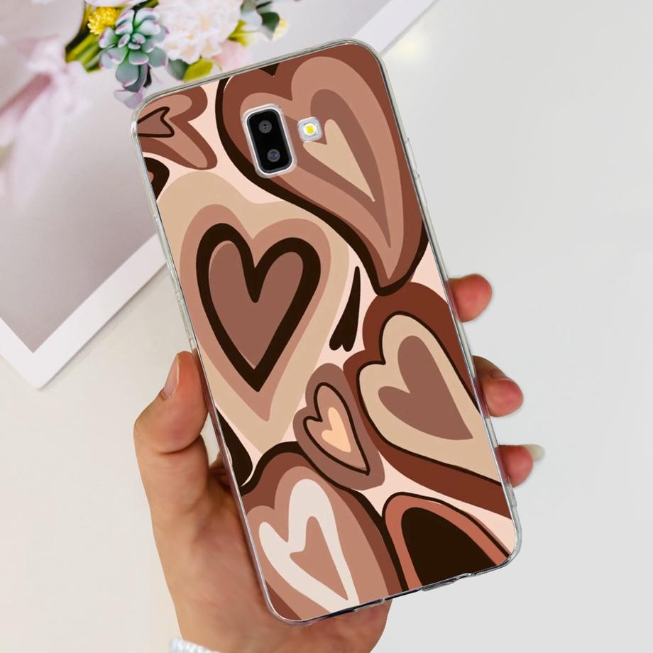 Silicone Phone Case For Samsung Galaxy J4 J6 Plus J8 2018 Oil Flower Fashion Soft Back Cover On Samsung J6 2018 J6+ J610F Case