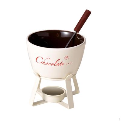 Ceramic Chocolate Melter with 1 Fork for Chocolate, Fondant, Candies, Broths, Tapas And
