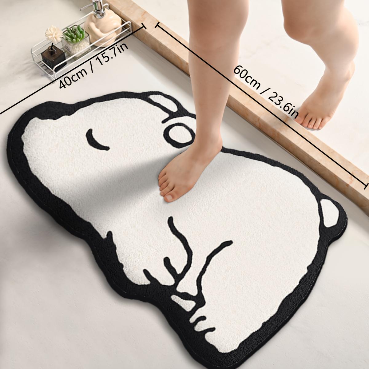 

1pc Cartoon Animal Flannel Bath Mat, Super Absorbent & Soft Sponge Cushion, Non-Slip Bathroom Floor Rug 40x60cm