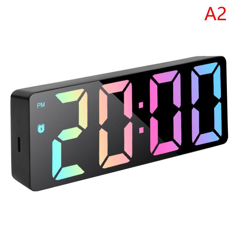 Simple Style Digital Clock LED Alarm Clock Bedroom Electronic Desktop Clock With Temperature Display Adjustable Brightness 12/24