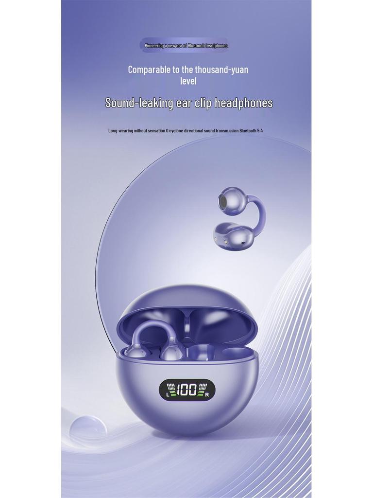 Q71 Premium Bluetooth Ear Clip Earphones: Noise-Cancelling, Wireless, Ultra-Long Battery Life