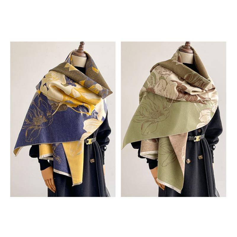 Women S Jacquard Faux Cashmere Scarf Winter Warm Thick Versatile Shawl