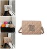 Pu Small Square Crossbody Bag With Silver Letter Decorated Checkered Texture For Daily Casual Women