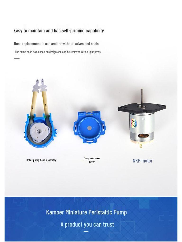 Kamer NKP Peristaltic Mini Water Pump - 12V/24V, Low Noise, Self-Priming, Hose Compatible