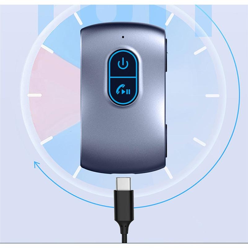 Wireless 5.0 Aux Bluetooth Adapter Car with Hands-Free Calls,Supports TF Card,Dual Connection,Receiver for Car,Headphones and Home Stereo Systems