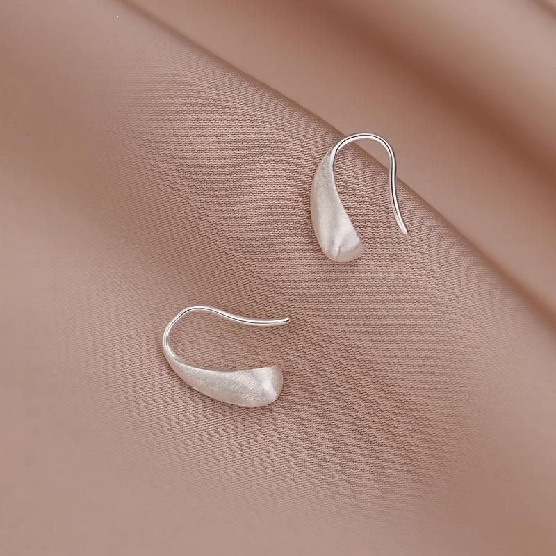 Matte Frosted Water Drop Ear Hooks with Unique Niche Design - High-End Earrings for Women, 2025 Trend