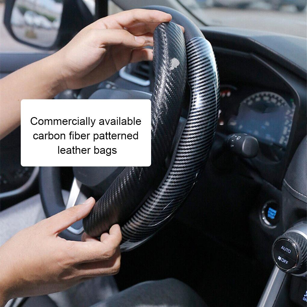 2pieces Car Steering Wheel Car Steering Wheel Anti-slip Cover Anti-slip Interior Heightener Cover