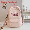 Nylon School Backpack For Girls And Teens With Design And Letter Pattern For Education Use