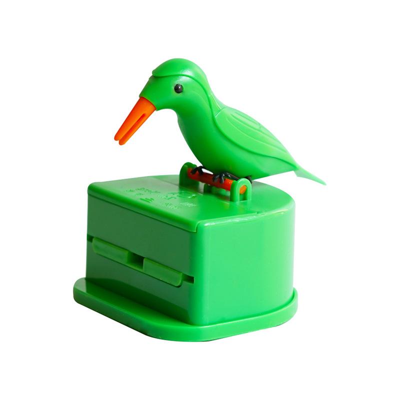 

Cute Woodpecker Design Toothpick Dispenser Auto Ejecting Holder For Kitchen Counter Dining Table Organization зелёный