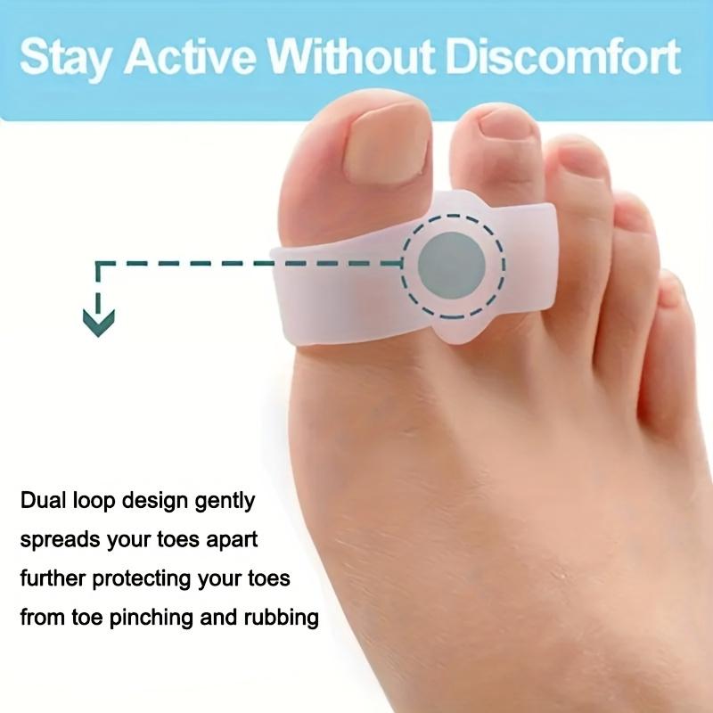3 Pairs Silicone Toe Separators, Dual-Ring Toe Spacers for Yoga Daily Relaxation, Unisex Comfort Foot Care Tool