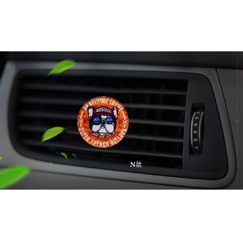 Bonito cão estilo acrílico purificador de ar condicionado saída de ventilação decoração perfume clipe fragrância interior do carro cheiro