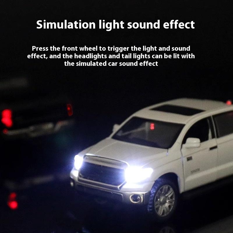 1/32 Scale Toyota Tundra Off Road SUV Pickup Truck Alloy Metal Diecast Car Model Sound & Light Adult Collectible Gifts Mini GT Present