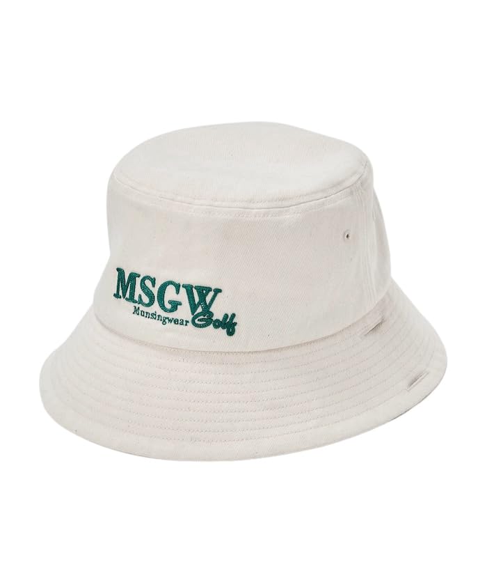 [Munsingwear] Bucket Hat with Logo Tape, Chino Material, Adjustable Size, Casual, Golf, MG4FCP70L, Women's, WH00 (white)