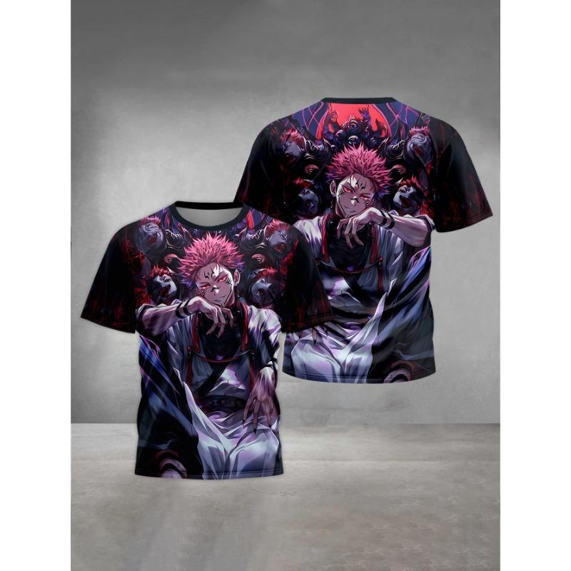 Summer Round Neck 3D Jujutsu Kaisen Satoru Gojo Printed Top Fashionable Casual Short Sleeved Children's Boy T-shirts