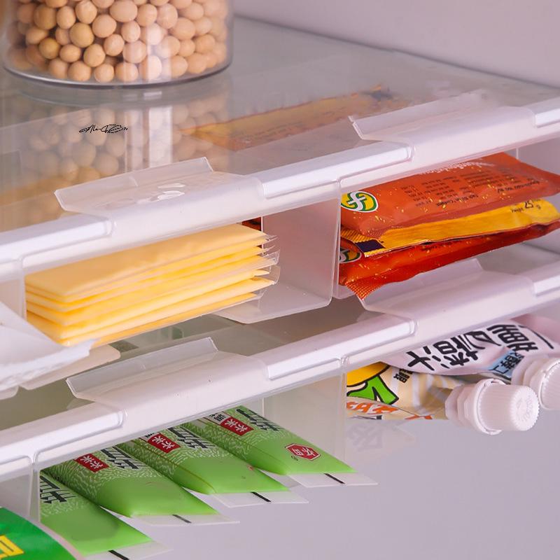 Multifunktionaler Kühlschrank-Aufbewahrungskorb mit Trennwand-Organizer, Küchen-Abtropfgestell, Effiziente Raumnutzung in Ihrem Kühlschrank