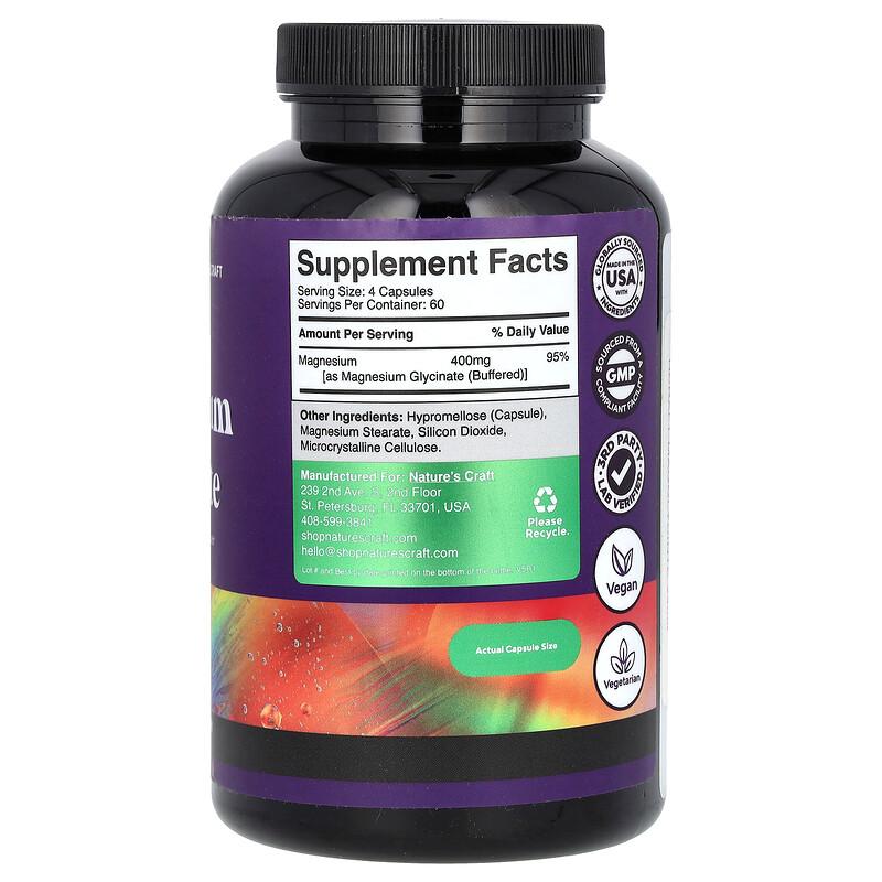 Magnesium Glycinate, 240 Capsules (100 mg per Capsule)