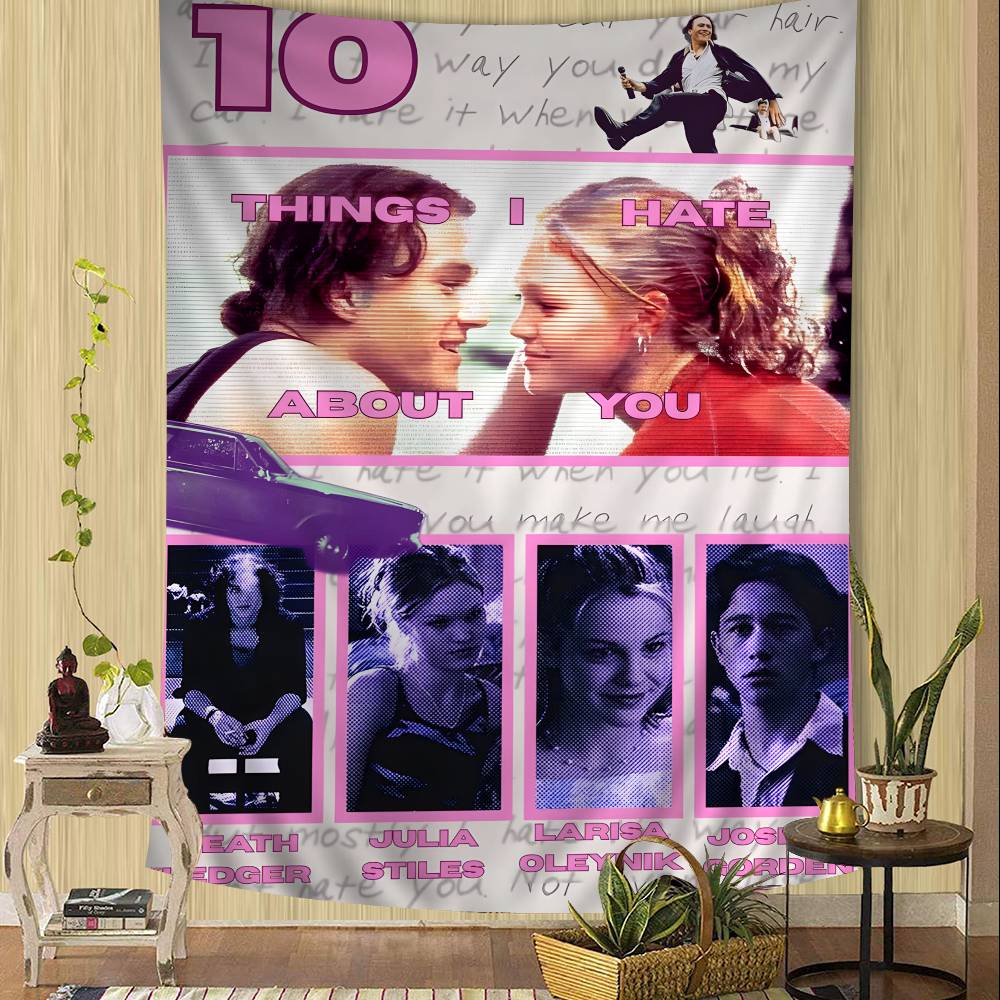 10 Cose che Odio di Te Film Appeso Arazzo Boemo Appeso Tarot Tappeti da Parete Hippie Decorazioni per Camera da Letto Casa