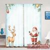 2pcs,Curtains Cute Santa Reindeer Christmas (2) Modern Minimalist Curtains Durable 100% Polyester Fabric Curtains Outdoor