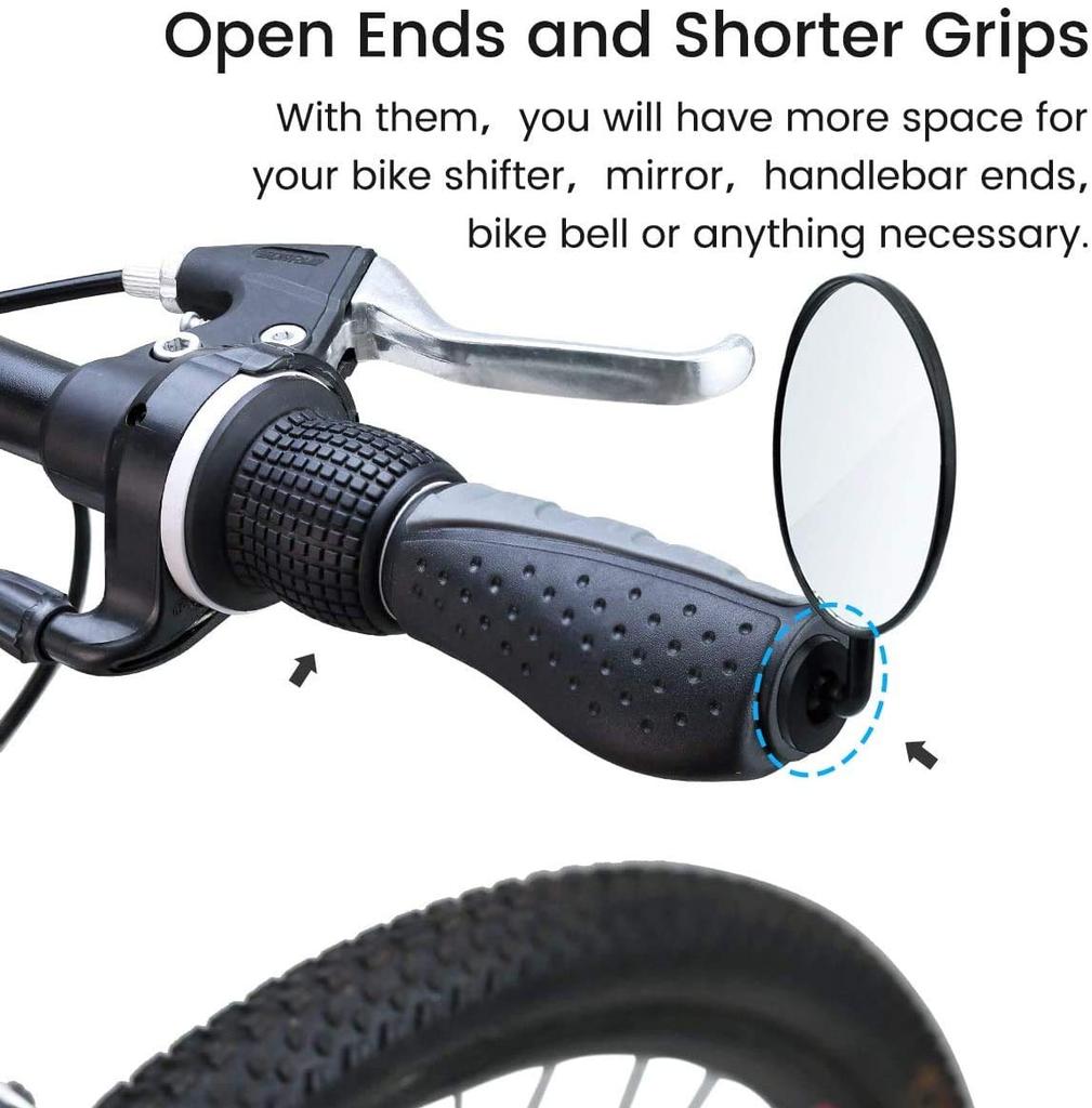 PRUNUS Short Bike Handlebar Rubber Ergonomic Bicycle Handlebar Grips for MTB Mountain BMX Grips, Anti-Slip
