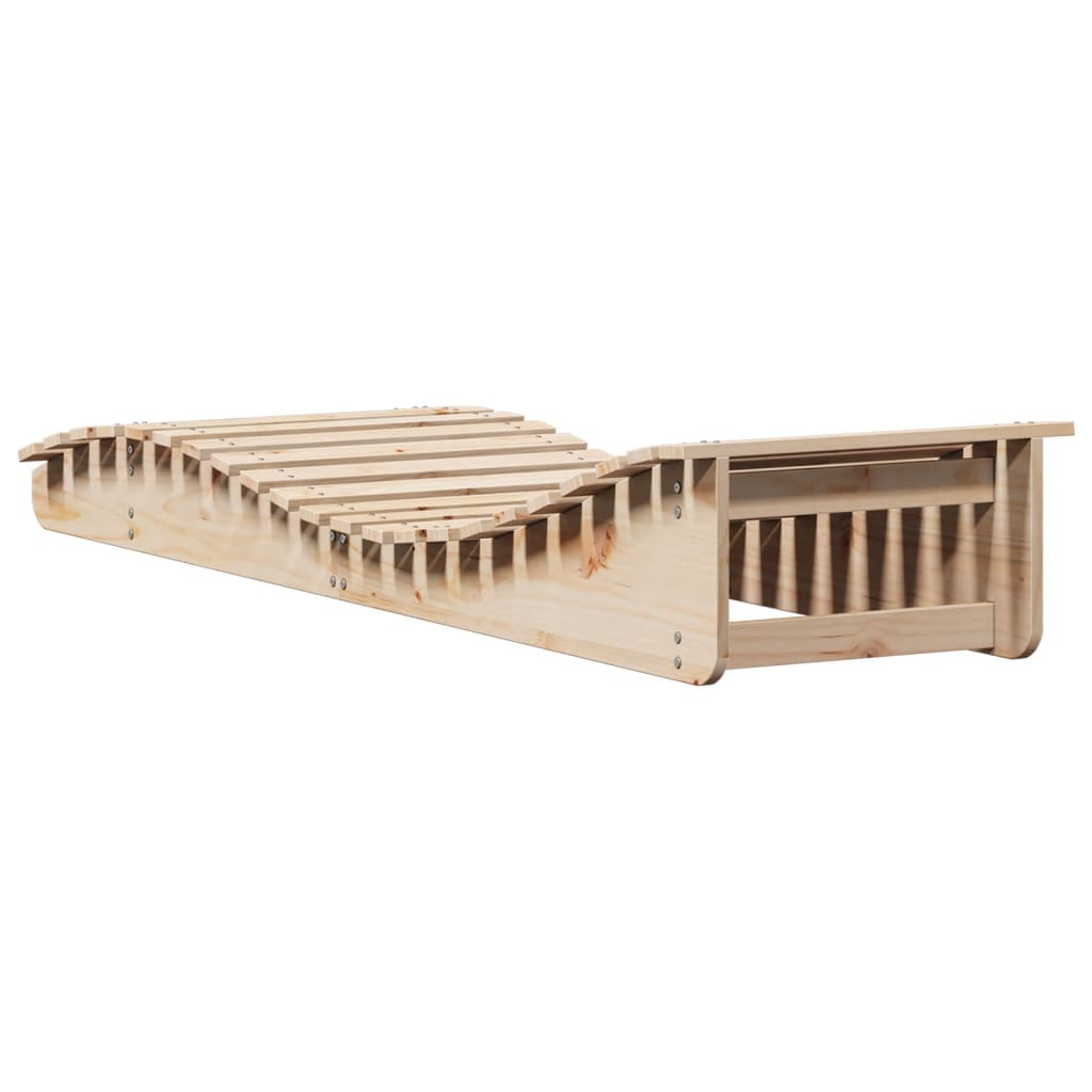 2 Piece Sun Lounger 205 x 60 x 31.5 cm Solid Pine Wood