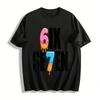 Lustiges T-Shirt mit Kegelmotiv Nr. 6IX7EN, Grafik, Kurzarm, aus reiner Baumwolle