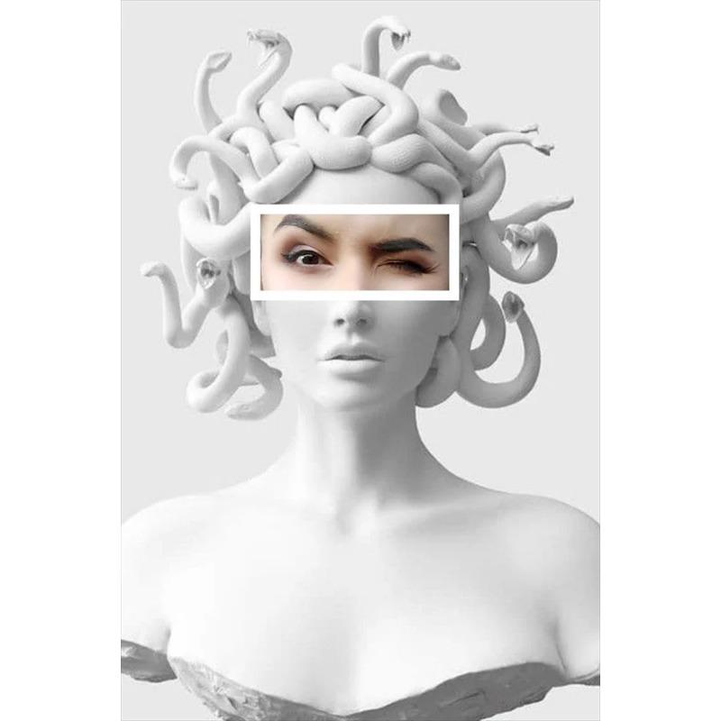 Poster Artistico Medusa di Smeraldo Creature Mitologiche Stampe per Pareti Pittura su Tela Mitologia Greca Moderna per Galleria Decorazioni per la Casa