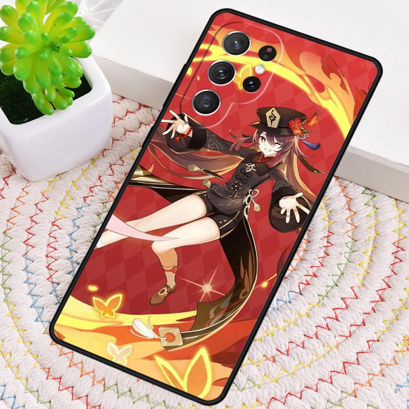 Genshin Impact Hu Tao Ghost Silicone Phone Case For Samsung Galaxy note 10 pro S26 S25 S24 S23 S22 S21 Plus S25Ultra Capa Cover