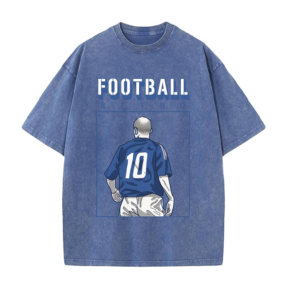 Football T-shirt Vintage Y2k Washed Oversized T Shirt Summer Short Sleeve Cotton Tees Tops Men Women Clothing