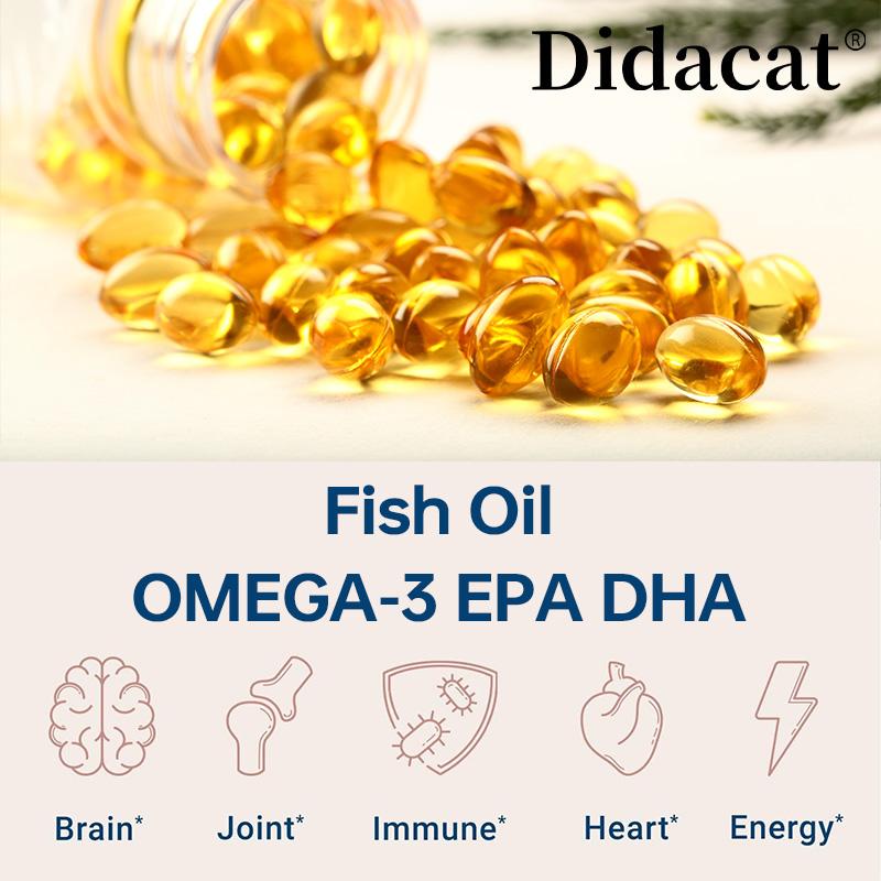 Fischöl 2000 mg Nahrungsergänzungsmittel, Premium Omega-3-Formel, 120 Weichkapseln pro Flasche