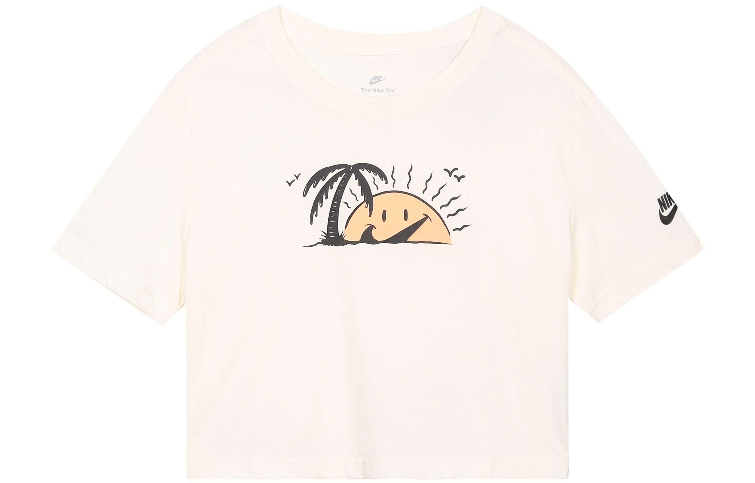 

Nike Crop Tops Women s White Crew Neck Moderate DQ3310-133 L