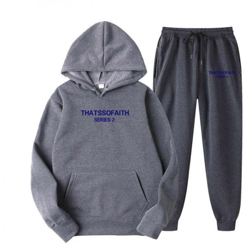Independent Station Europe and the United States popular women's clothing letter printing hooded sweater fashion casual hair grabbing trousers set