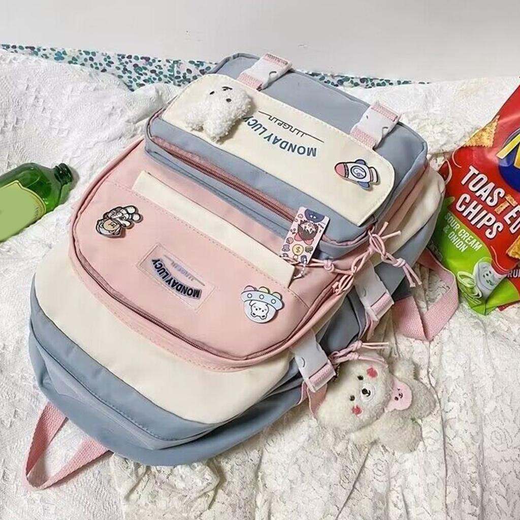 Stylish Nylon Backpack School Backpacks Laptop Backpacks School Bag for Middle School Girls and Elementary Students