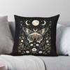 Witchy Cottagecore Botanical Moth Square Pillowcase Polyester Linen Velvet Creative Decorative Throw Pillow Car Cover 45x45