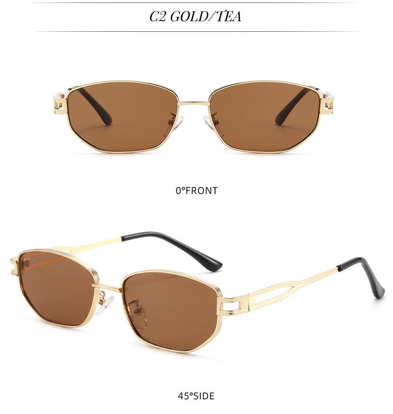 Retro Polygonal Metal Sunglasses: European & American Style, Small Frame, UV Protection, Fashion Streetwear