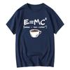 Men's T-shirt 100% Cotton Casual Funny Energy=Milk+Coffee Print Loose O-neck Cool Top for Men Short Sleeve Summer