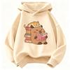 Felpa Carina con Gatto e Capibara che Leggono Libro con Cappuccio Felpa per Bambini con Cappuccio per Ragazzi Ragazze Primavera Felpa Casual