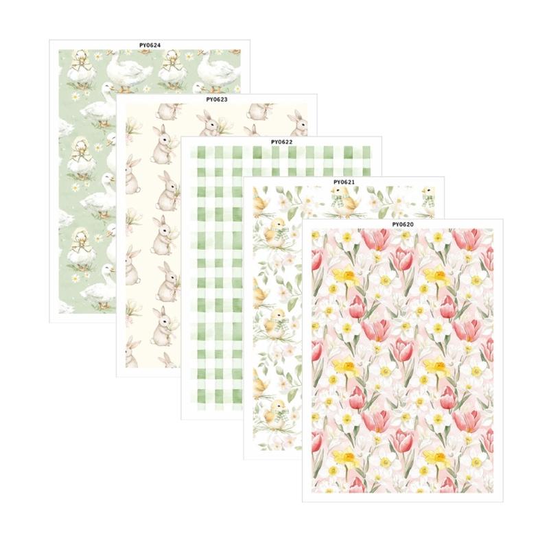 Creative Water Slide Decal Stickers Decorative Paper Pad Paper Texture for Handmade Jewelry and Easter Decorations