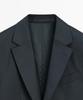 Massimo Dutti Striped Wool Blend Suit Blazer