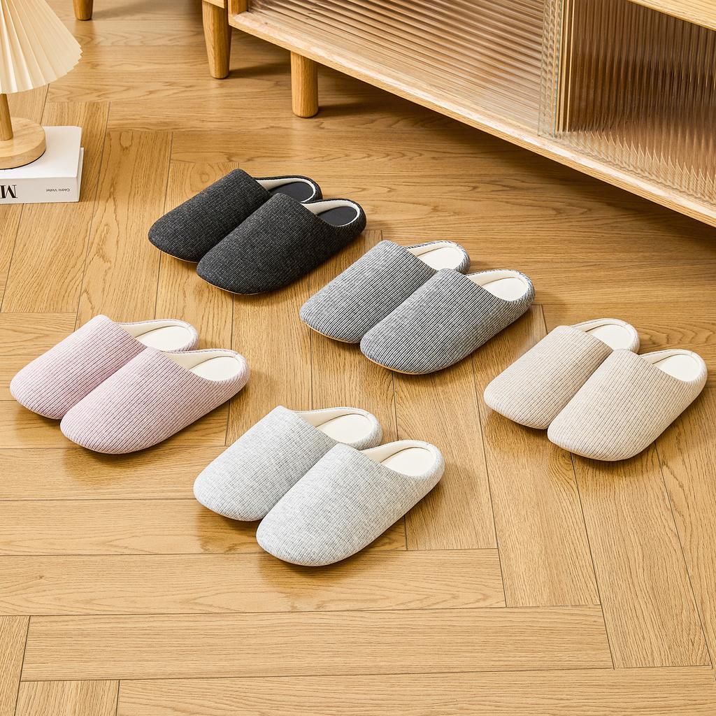 Women Home Slippers Fabric Warm Slides Comfortable Non-slip Slippers Indoor Outdoor Men Casual Slippers