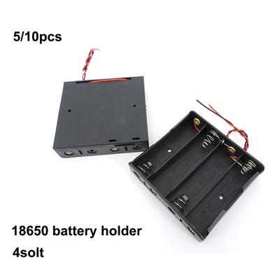 Großhandel 4 Steckplätze 2-polig 4x 3,7V 18650 Batterie Aufbewahrungsbox Gehäuse DIY Batterieklemmen 4-Port Halter Schwarzer Kunststoffbehälter Kabel