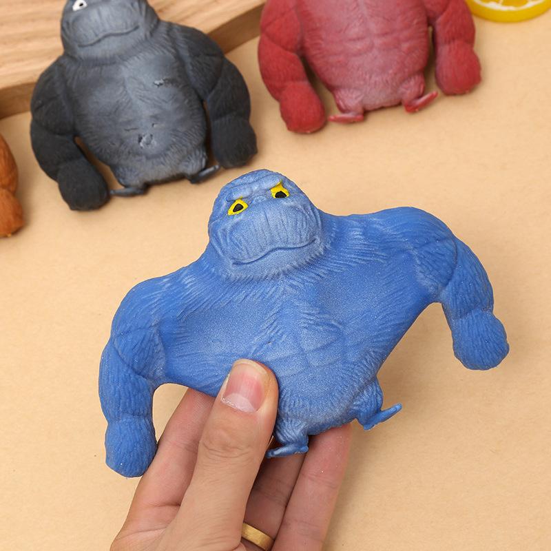 Cute Gorilla Figurines Humorous Expression Monkey Statues Stretchable Squeeze Animal Figure Office Ornament Home Decoration