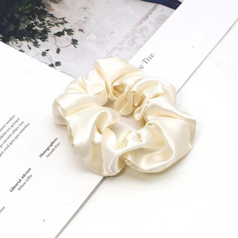 

Женская шелковая резинка для волос, эластичная ручная работа, многоцветная резинка для волос, держатель для хвоста, повязка на голову, аксессуары для волос 1pc бежевый