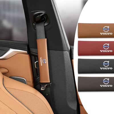 2Pcs PU Leather Seat Belt Shoulder Cover Protection Pad For XC90 XC60 V50 S60 V70 V60 V40 S90 Olestar AWD XC40 S80 T6 V90