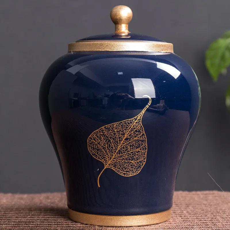 Tea Containers Ceramic Sealed Can Large Coarse Pottery Storage Tank Pu er Tea Tea Canister Tea Caddy TeaJar Japanese Jar Storage