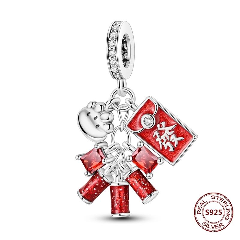 New Copper China Dragon Fortune Cat Charm Beads Fit The Original Bracelet For Women Diy Jewelry Gift