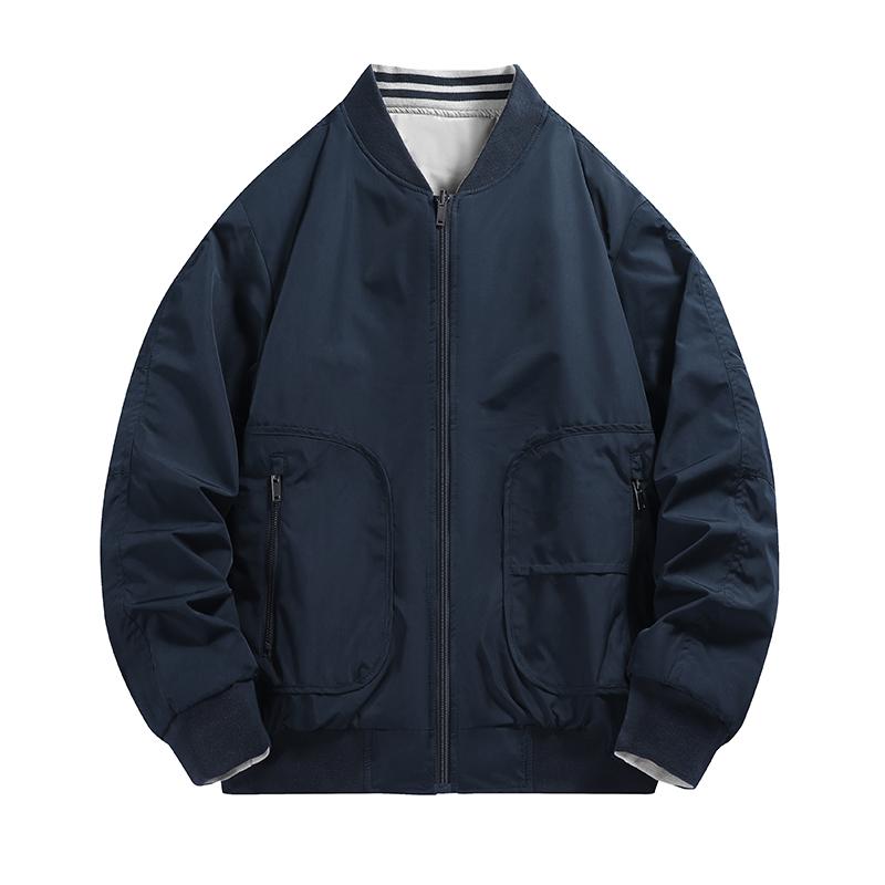 Men's Solid Color Fashionable Casual Padded Cotton Jacket Thick Warm Outerwear for Autumn Winter Foreign Trade