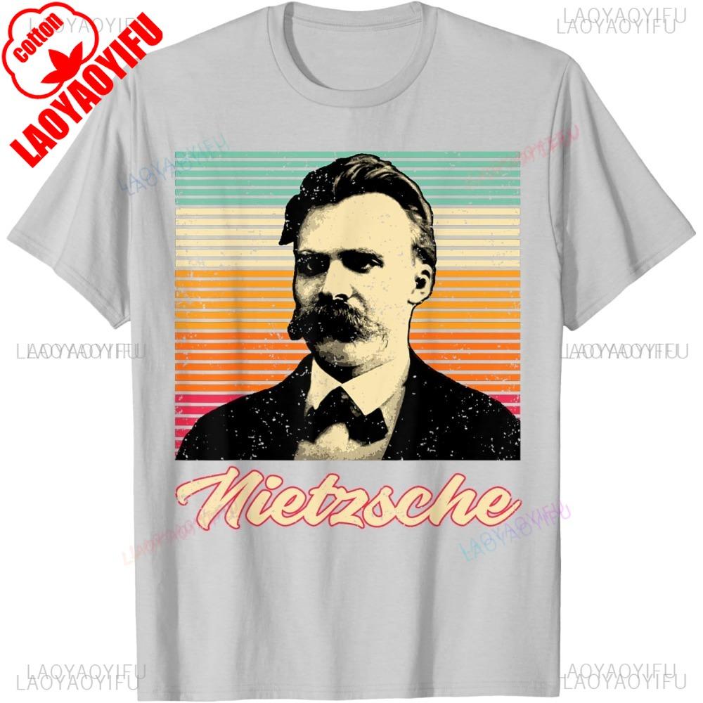 Reader and Lover Bookworms Philosophie Vintage Nietzsche TShirt Casual Fashion Harajuku Streetwear Short Sleeve Oneck Unisex Tees