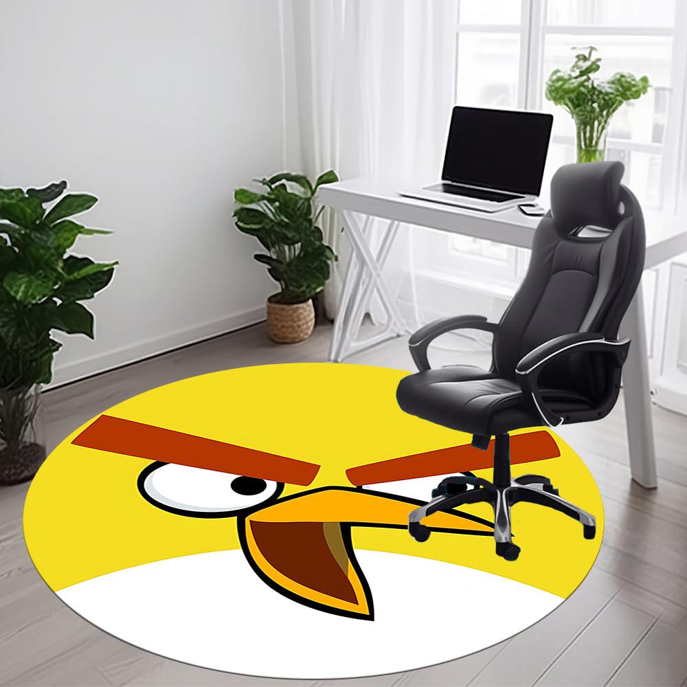 1PC Angry Birds Office Round Area Rug, Indoor Mat Suitable For Office, Under Office Chairs Bedroom Living Room Home Decor DT1212058