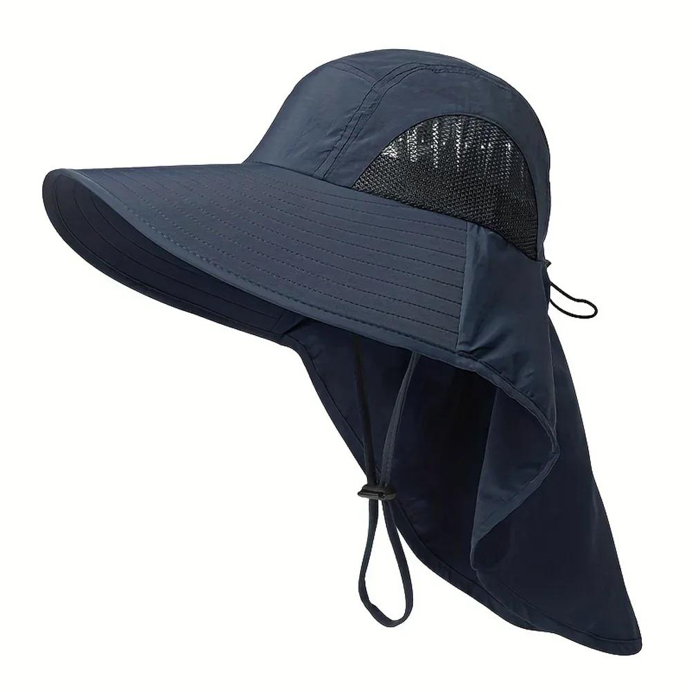 Outdoor Sports Jungle Hiking Hat Fishing Hat Wide Brim Bucket Hat With Neck Cover Quick Dry Men Fishermen Sun Protected Cap